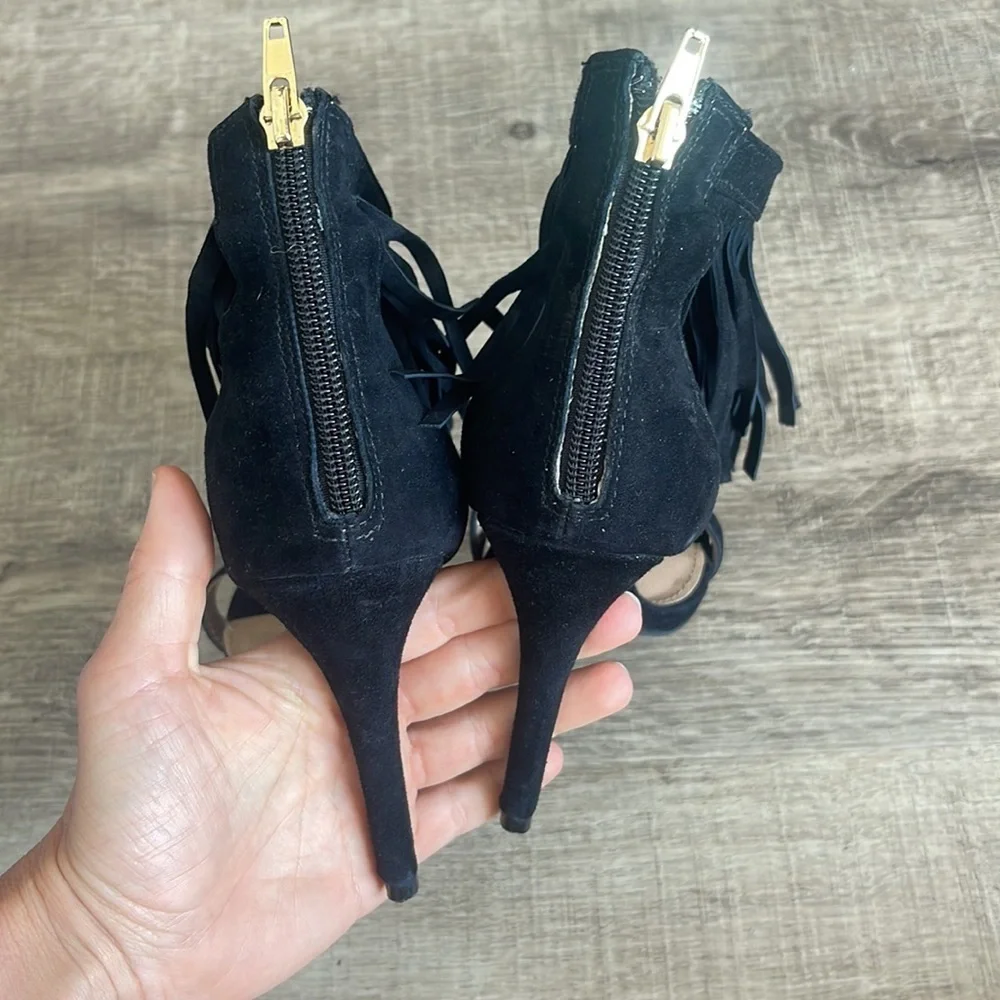 Steve Madden Staarz suede fringe strap heels - Picture 5 of 7